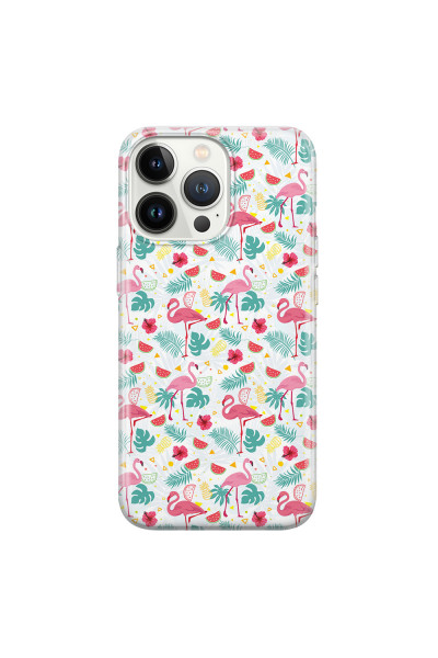 APPLE - iPhone 13 Pro Max - Soft Clear Case - Tropical Flamingo II