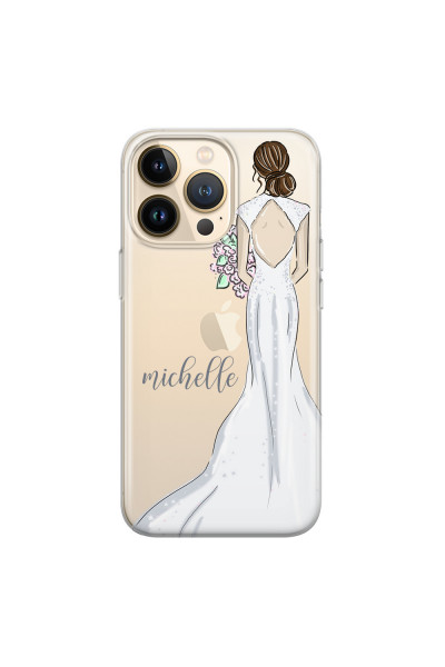 APPLE - iPhone 13 Pro - Soft Clear Case - Bride To Be Brunette Dark