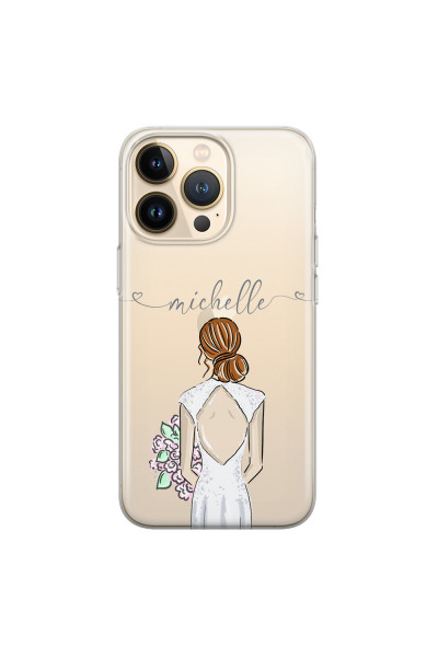 APPLE - iPhone 13 Pro - Soft Clear Case - Bride To Be Redhead II. Dark