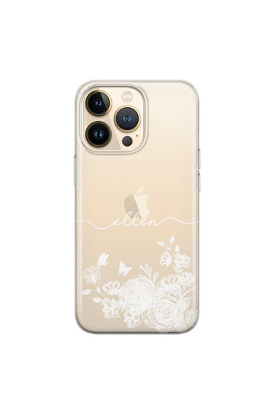 APPLE - iPhone 13 Pro - Soft Clear Case - Handwritten White Lace