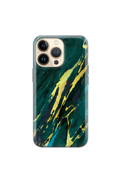 APPLE - iPhone 13 Pro - Soft Clear Case - Marble Emerald Green