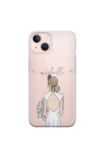 APPLE - iPhone 13 Mini - Soft Clear Case - Bride To Be Blonde II. Dark