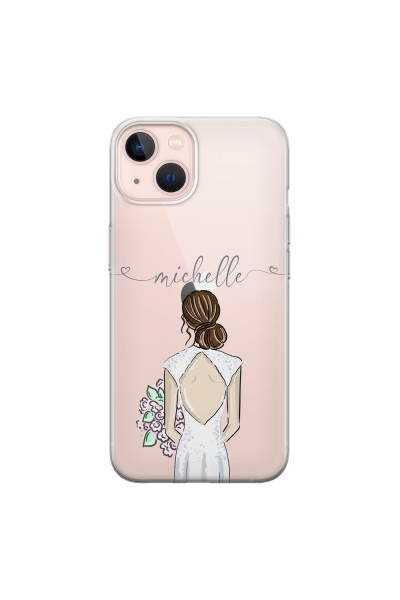 APPLE - iPhone 13 Mini - Soft Clear Case - Bride To Be Brunette II. Dark