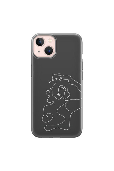 APPLE - iPhone 13 Mini - Soft Clear Case - Grey Silhouette