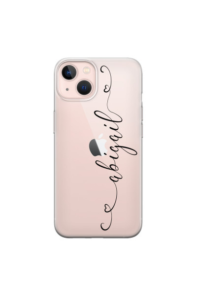 APPLE - iPhone 13 Mini - Soft Clear Case - Hearts Handwritten Black