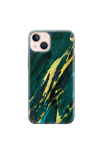 APPLE - iPhone 13 Mini - Soft Clear Case - Marble Emerald Green
