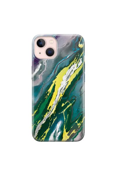 APPLE - iPhone 13 Mini - Soft Clear Case - Marble Rainforest Green