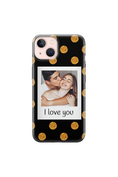 APPLE - iPhone 13 Mini - Soft Clear Case - Single Love Dots Photo