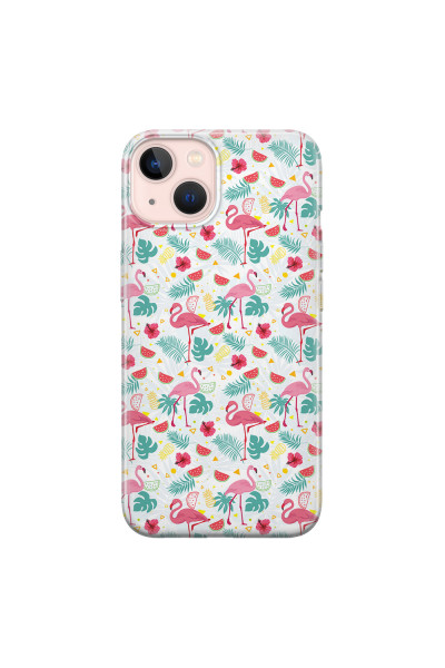 APPLE - iPhone 13 Mini - Soft Clear Case - Tropical Flamingo II