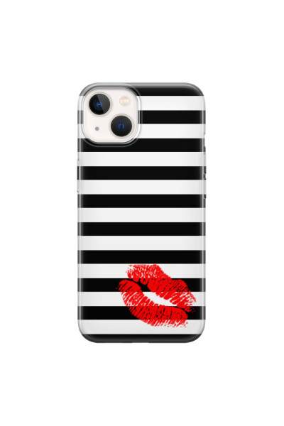 APPLE - iPhone 13 - Soft Clear Case - B&W Lipstick