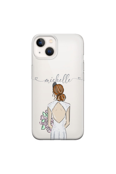 APPLE - iPhone 13 - Soft Clear Case - Bride To Be Redhead II. Dark