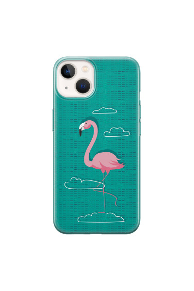 APPLE - iPhone 13 - Soft Clear Case - Cartoon Flamingo