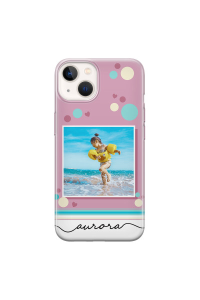 APPLE - iPhone 13 - Soft Clear Case - Cute Dots Photo Case