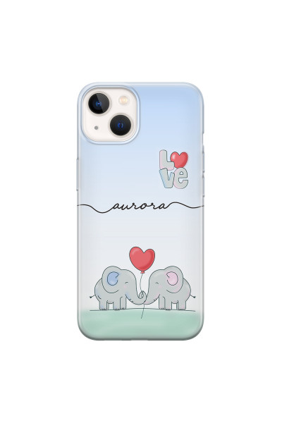 APPLE - iPhone 13 - Soft Clear Case - Elephants in Love