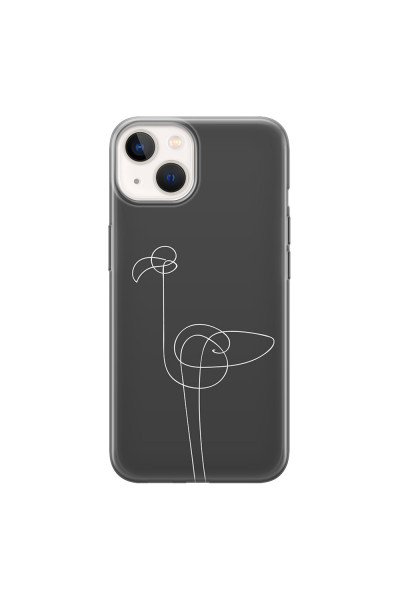 APPLE - iPhone 13 - Soft Clear Case - Flamingo Drawing
