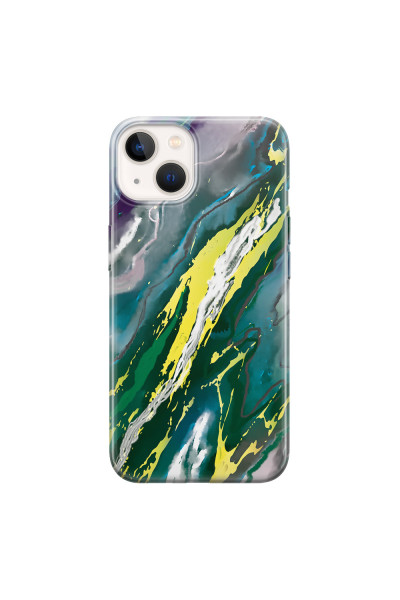 APPLE - iPhone 13 - Soft Clear Case - Marble Rainforest Green