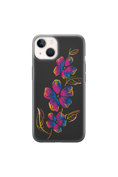 APPLE - iPhone 13 - Soft Clear Case - Spring Flowers In The Dark