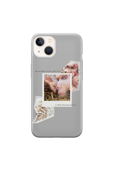 APPLE - iPhone 13 - Soft Clear Case - Vintage Grey Collage Phone Case