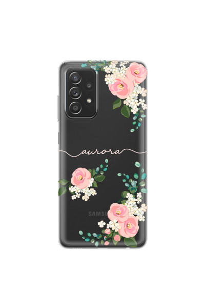 SAMSUNG - Galaxy A52 / A52s - Soft Clear Case - Pink Floral Handwritten Light