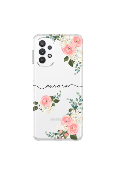 SAMSUNG - Galaxy A32 - Soft Clear Case - Pink Floral Handwritten