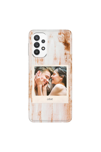 SAMSUNG - Galaxy A32 - Soft Clear Case - Wooden Polaroid