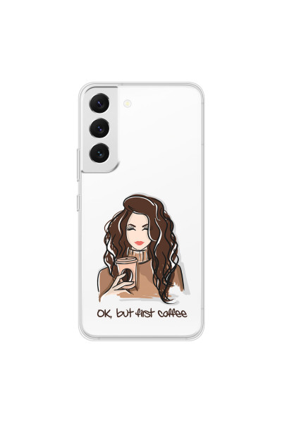 SAMSUNG - Galaxy S22 Plus - Soft Clear Case - But First Coffee