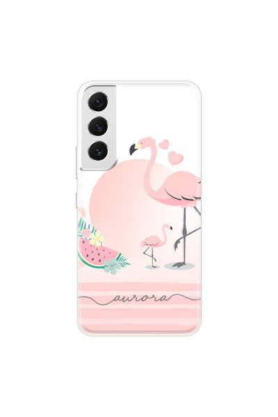 SAMSUNG - Galaxy S22 Plus - Soft Clear Case - Flamingo Vibes Handwritten