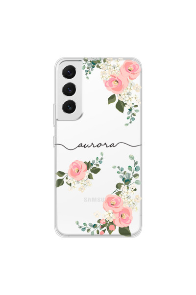 SAMSUNG - Galaxy S22 Plus - Soft Clear Case - Pink Floral Handwritten
