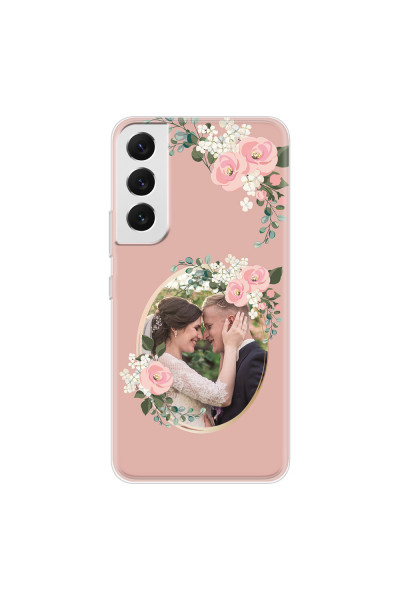 SAMSUNG - Galaxy S22 Plus - Soft Clear Case - Pink Floral Mirror Photo