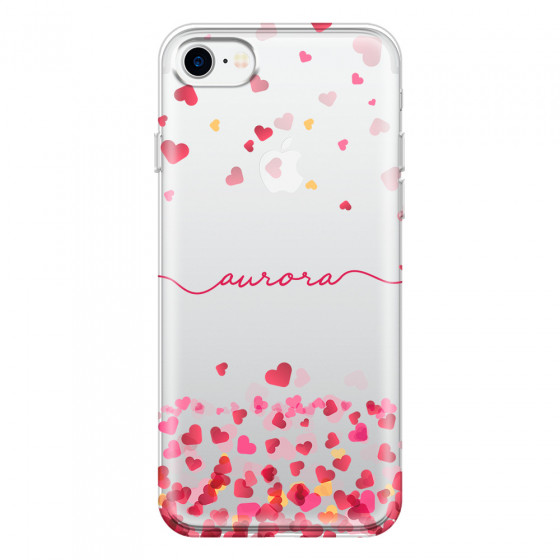 APPLE - iPhone 7 - Soft Clear Case - Scattered Hearts