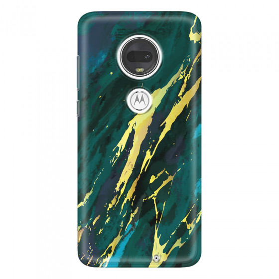 MOTOROLA by LENOVO - Moto G7 - Soft Clear Case - Marble Emerald Green
