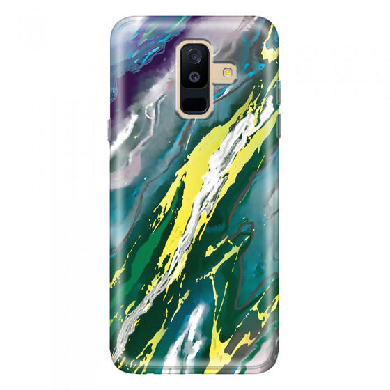 SAMSUNG - Galaxy A6 Plus - Soft Clear Case - Marble Rainforest Green