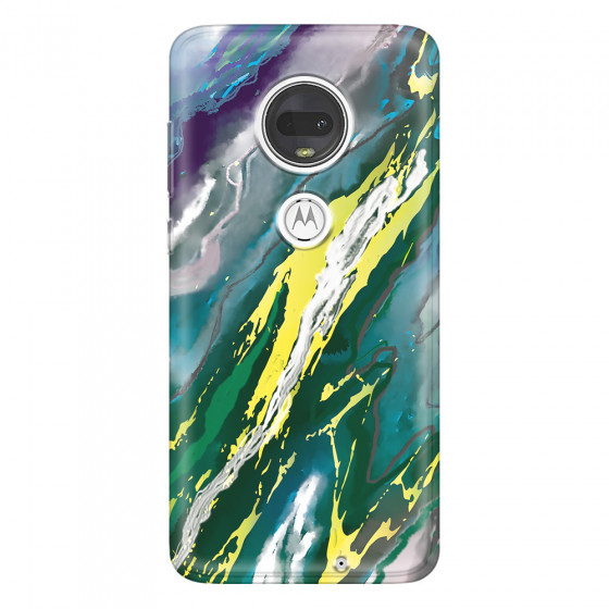 MOTOROLA by LENOVO - Moto G7 - Soft Clear Case - Marble Rainforest Green