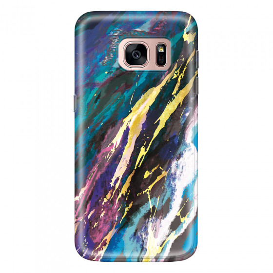 SAMSUNG - Galaxy S7 - Soft Clear Case - Marble Bahama Blue