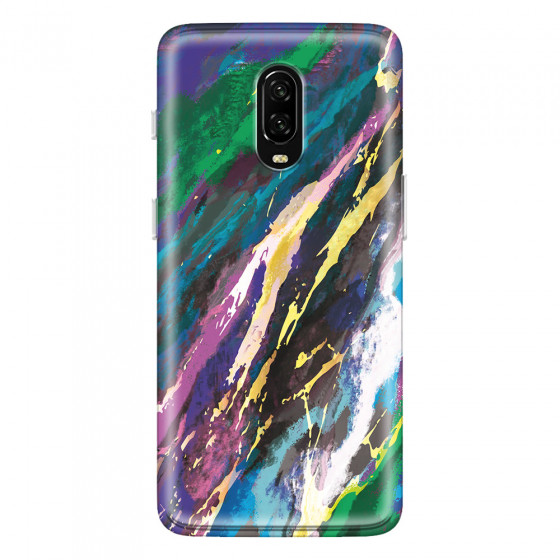 ONEPLUS - OnePlus 6T - Soft Clear Case - Marble Emerald Pearl