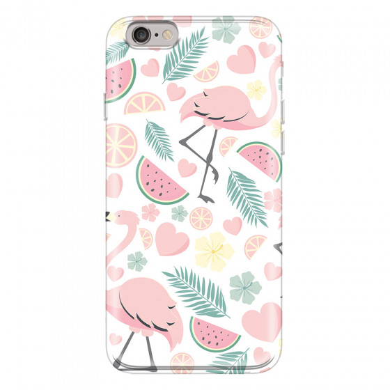 APPLE - iPhone 6S - Soft Clear Case - Tropical Flamingo III
