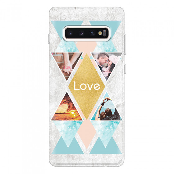 SAMSUNG - Galaxy S10 Plus - Soft Clear Case - Triangle Love Photo