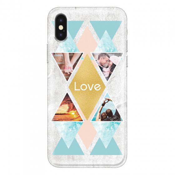 APPLE - iPhone XS Max - Soft Clear Case - Triangle Love Photo