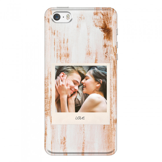 APPLE - iPhone 5S - Soft Clear Case - Wooden Polaroid
