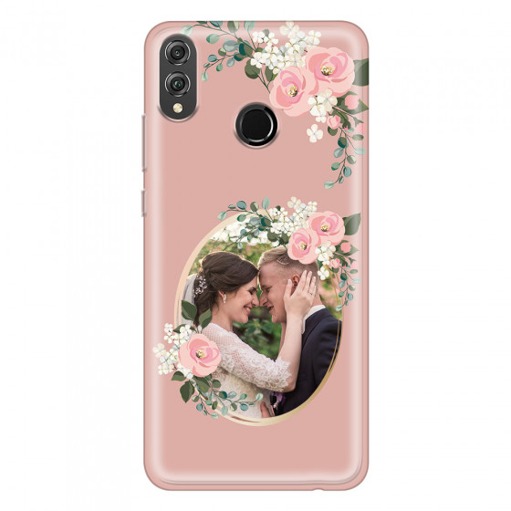 HONOR - Honor 8X - Soft Clear Case - Pink Floral Mirror Photo
