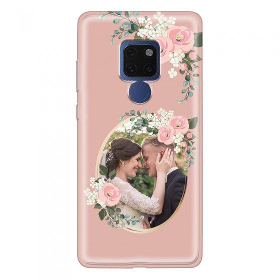 HUAWEI - Mate 20 - Soft Clear Case - Pink Floral Mirror Photo