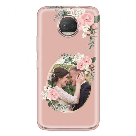 MOTOROLA by LENOVO - Moto G5s Plus - Soft Clear Case - Pink Floral Mirror Photo
