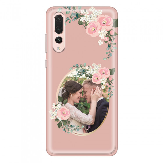 HUAWEI - P20 Pro - Soft Clear Case - Pink Floral Mirror Photo