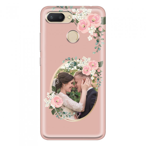 XIAOMI - Redmi 6 - Soft Clear Case - Pink Floral Mirror Photo