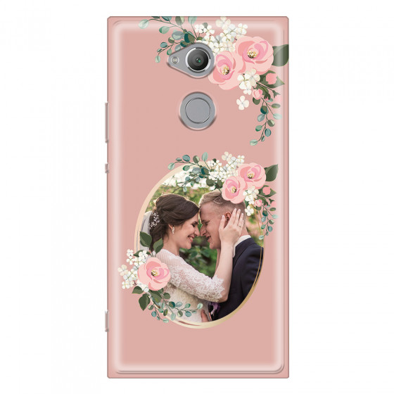 SONY - Sony XA2 Ultra - Soft Clear Case - Pink Floral Mirror Photo