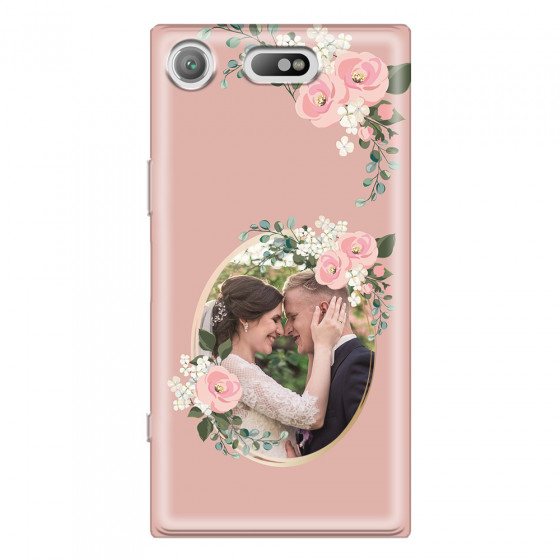 SONY - Sony XZ1 Compact - Soft Clear Case - Pink Floral Mirror Photo