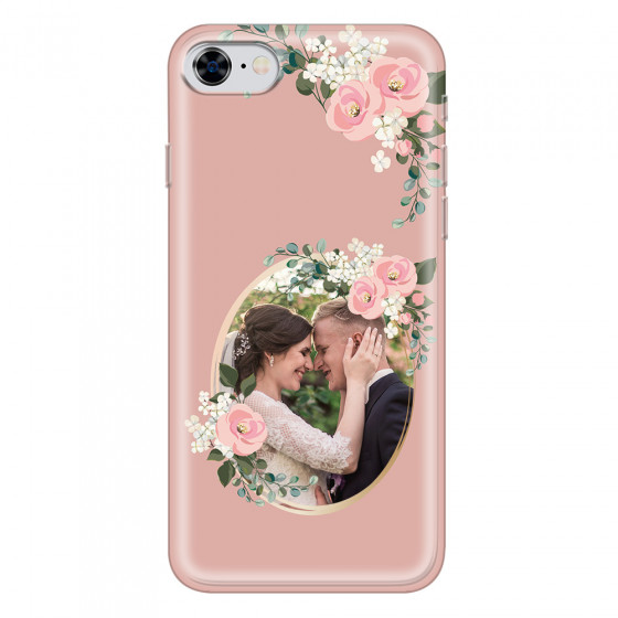 APPLE - iPhone 8 - Soft Clear Case - Pink Floral Mirror Photo