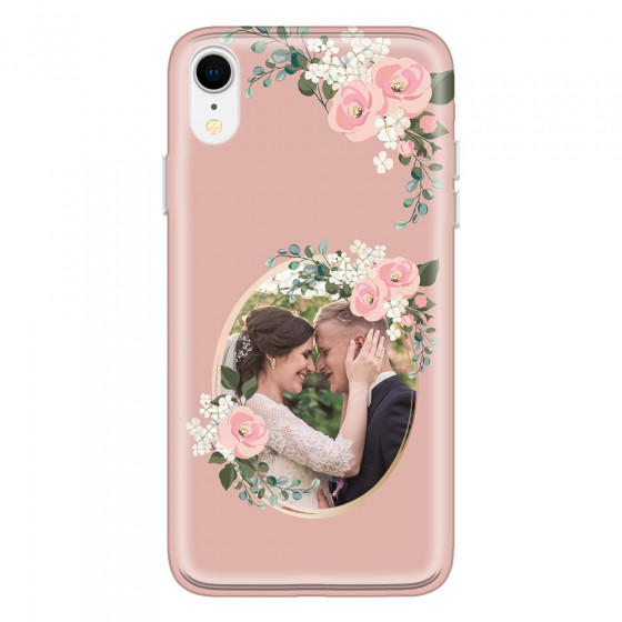 APPLE - iPhone XR - Soft Clear Case - Pink Floral Mirror Photo