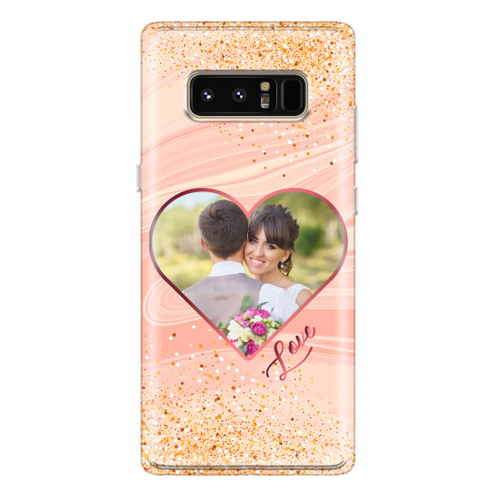 SAMSUNG - Galaxy Note 8 - Soft Clear Case - Glitter Love Heart Photo