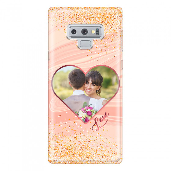 SAMSUNG - Galaxy Note 9 - Soft Clear Case - Glitter Love Heart Photo